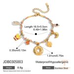 تصویر محصول النگو چشم‌نظر ابکاری طلای ۱۸ عیار نگین‌دار برند J&D