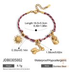 دستبند چارم رزین چشم‌نظر بازیگوش Y2K با آبکاری طلای ۱۸ عیار J&D - تصویر 8