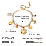 دستبند چارم رزین چشم‌نظر بازیگوش Y2K با آبکاری طلای ۱۸ عیار J&D - تصویر 9