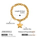 دستبند و النگو استیل ضدزنگ با آبکاری طلای ۱۸ عیار و طرح ستاره ضد آب J&D - تصویر 7