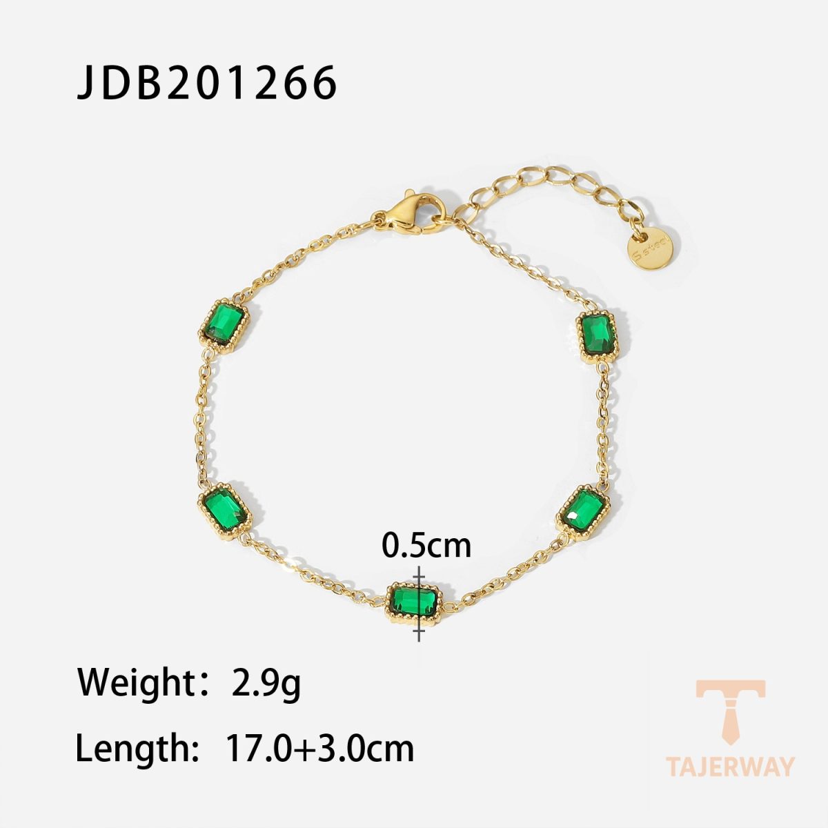 ست گردنبند و گوشواره و دستبند نگین اتمی و ضد آب و ضد حساسیت با آبکاری طلای ۱۸ عیار J&D - تصویر 8