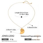 گردنبند پلاک‌دار طرح ماه زنانه استیل ضدزنگ با آبکاری طلایی J&D - تصویر 7