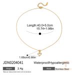 گردنبند استیل ضدزنگ با آبکاری طلای ۱۸ عیار و پلاک قلبی با نگین اتمی سفید زیرکن J&D - تصویر 8