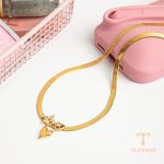 جزییات زنجیر و قفل گردنبند ابکاری طلای ۱۸ عیار