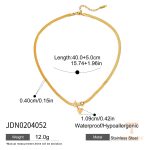 گردنبند زنجیر اسنیک تخت با پلاک قلب و نگین کریستالی J&D با آبکاری طلای ۱۸ عیار - تصویر 7