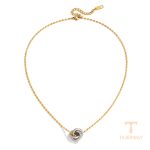 گردنبند استیل ضدزنگ آبکاری طلای ۲۴ عیار برند J&D