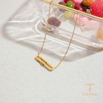 نمای بیشتر گردنبند قلب | طرح حروف (طرح حروف) نگین‌دار زنانه