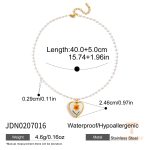 گردنبند استیل ضدزنگ آبکاری طلای ۱۸ عیار با چاپ لعاب‌دار و طرح قلب J&D - تصویر 7