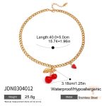 گردنبند پلاک‌دار طرح گیلاس و توت‌فرنگی J&D - تصویر 7