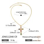 گردنبند آویزدار زنانه مروارید و صلیب با زنجیر کلاسیک و آبکاری طلای ۱۸ عیار J&D - تصویر 8