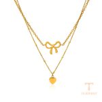 نمای بیشتر گردنبند قلب | طرح پاپیون زنانه