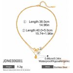 گردنبند پلاک‌دار چندلایه طرح قلب و پاپیون از استیل ضدزنگ با آبکاری طلای ۱۸ عیار برند J&D - تصویر 7