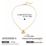 گردنبند پلاک‌دار زنجیر کابلی استیل ضدزنگ با آبکاری طلای ۱۸ عیار ضد آب ترندی J&D - تصویر 7