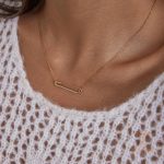 گردنبند استیل ضدزنگ ابکاری طلای ۱۸ عیار نگین‌دار برند J&D