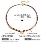 گردنبند پلاک‌دار پروانه و سنگ طبیعی با آبکاری طلای ۱۸ عیار J&D - تصویر 8