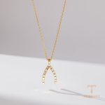 تصویر محصول گردنبند Wishbone ابکاری طلای ۱۸ عیار نگین‌دار برند J&D