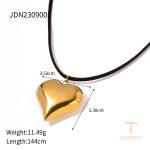 گردنبند چوکر بند مشکی و آویز سه‌بعدی طرح قلب قابل تنظیم J&D - تصویر 7