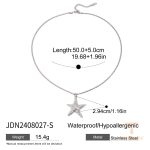 گردنبند پلاک‌دار طرح ستاره دریایی پیچشی و زنجیر کلاسیک طلای ۱۸ عیار زنانه J&D - تصویر 7