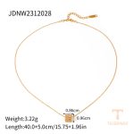 گردنبند چوکر هندسی با نگین اتمی زیرکن و آبکاری طلای ۱۸ عیار J&D - تصویر 7