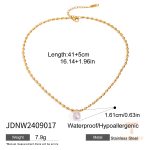 گردنبند چوکر مروارید پرورشی و صدف با زنجیر کلاسیک و آبکاری طلای ۱۸ عیار J&D - تصویر 7