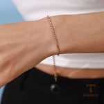 جزییات زنجیر و قفل دستبند آبکاری طلای ۱۸ عیار طول 17 + 5 سانتی‌متر کد JDBW2403021-PK