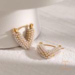 نمای مدل قفل و اتصالات گوشواره آبکاری طلای ۱۸ عیار کد JDE2403133