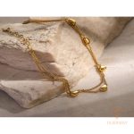 نمای نزدیک پابند آبکاری طلای ۱۸ عیار برند J&D کد JDA2403004