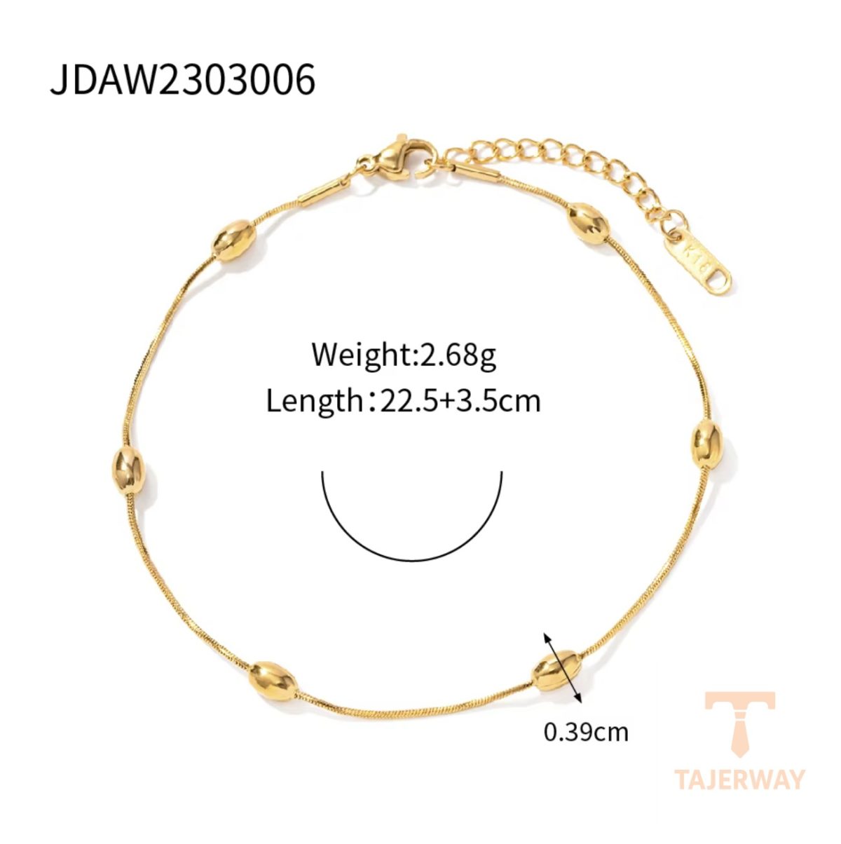 پابند طرح بیضی از استیل ضدزنگ برند J&D - تصویر 7