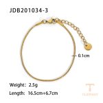 دستبند چندلایه زنجیری ماری ظریف از استیل ضدزنگ با آبکاری طلای ۱۸ عیار برند J&D - تصویر 7