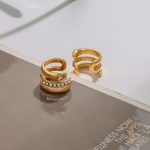 نمای مدل قفل و اتصالات گوشواره آبکاری طلای ۱۸ عیار کد JDE0112053