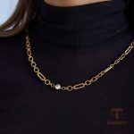 جزییات زنجیر و قفل گردنبند آبکاری طلای ۲۴ عیار طول 45 + 5 سانتی‌متر