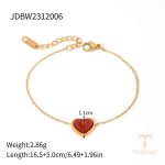 گردنبند طرح قلب و عقیق قرمز از استیل ضدزنگ برند J&D - تصویر 7