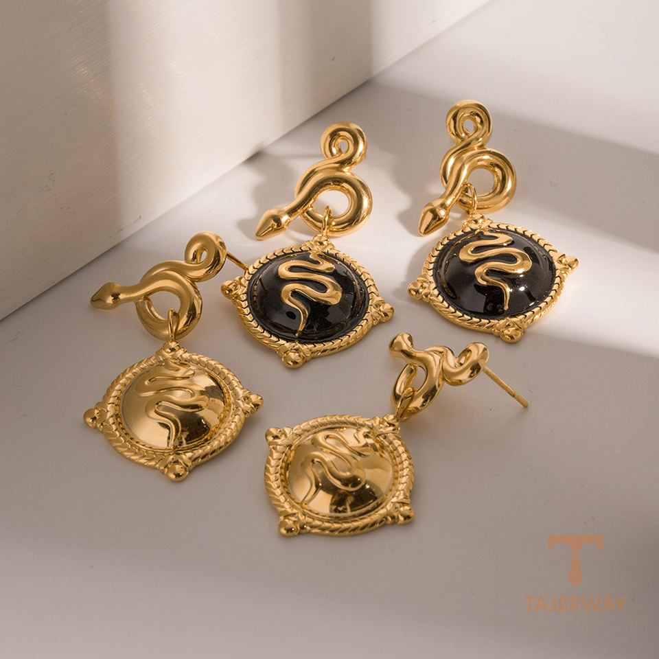 زاویه دیگر گوشواره آویز استیل ضدزنگ آبکاری طلای سفید (رادیوم) برند J&D کد JDEW2309040