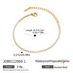 تصویر محصول دستبند آبکاری طلای ۱۸ عیار نگین‌دار برند J&D کد JDB0112060-1