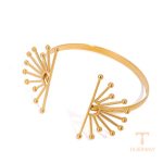 النگو استیل ضدزنگ | الیاژ روی (Zinc Alloy) آبکاری طلای ۱۸ عیار برند J&D کد JDB0212020