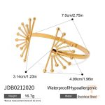 نمای نزدیک النگو آبکاری طلای ۱۸ عیار برند J&D کد JDB0212020