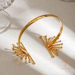 زاویه دیگر النگو استیل ضدزنگ | الیاژ روی (Zinc Alloy) آبکاری طلای ۱۸ عیار برند J&D کد JDB0212020