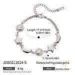 دستبند چارم‌دار و قابل ست‌کردن طرح ستاره، ماه و خورشید از استیل ضدزنگ برند J&D - تصویر 7