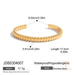 دستبند کاف و النگویی قابل ست‌کردن از استیل ضدزنگ با آبکاری طلای ۱۸ عیار برند J&D - تصویر 7