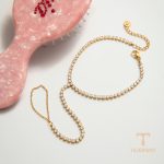 جزییات محصول ست آبکاری طلای ۱۸ عیار طول 18 سانتی‌متر کد JDB0307009