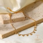 تصویر محصول دستبند آبکاری طلای ۱۸ عیار نگین‌دار برند J&D کد JDB2012634