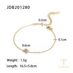 دستبند زنجیری ظریف با نگین اتمی از استیل ضدزنگ برند J&D - تصویر 7