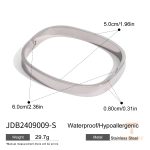 دستبند النگویی از استیل ضدزنگ با آبکاری رودیوم برند J&D - تصویر 7