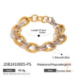 دستبند طرح بیضی از استیل ضدزنگ برند J&D - تصویر 7