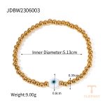 دستبند استیل ضدزنگ با آبکاری طلای ۱۸ عیار برند J&D - تصویر 7
