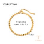 تصویر محصول دستبند قلب آبکاری طلای ۱۸ عیار برند J&D کد JDWB2303003
