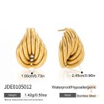 گوشواره چندلایه طرح قلب از استیل ضدزنگ با آبکاری طلای ۱۸ عیار برند J&D - تصویر 7
