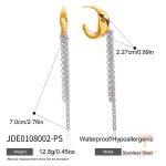 تصویر محصول گوشواره ماه آبکاری دو رنگ برند J&D کد JDE0108002