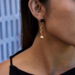 نمای مدل قفل و اتصالات گوشواره ریسه‌ای آبکاری طلای ۱۸ عیار کد JDE0108003