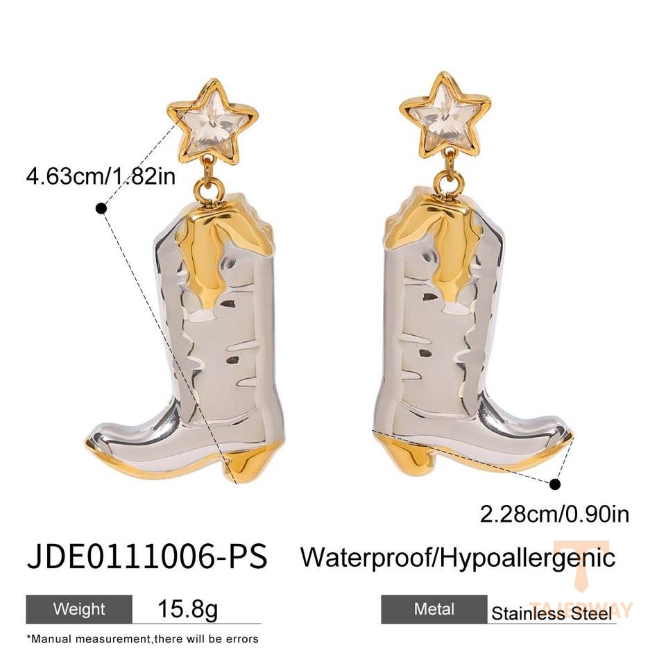 نمای مدل قفل و اتصالات گوشواره آبکاری طلای ۱۸ عیار PVD کد JDE0111006